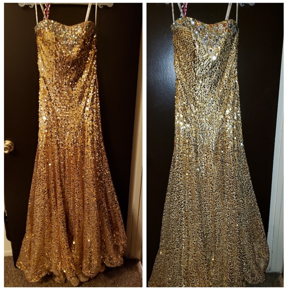 Gold sequin dress